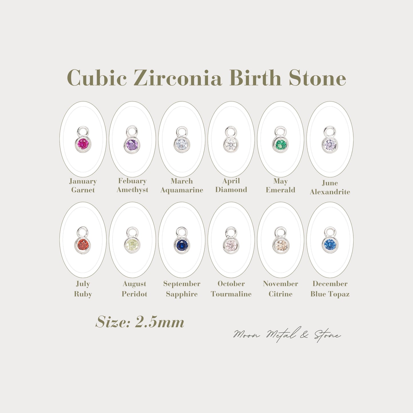Birth Stone Charm Add on