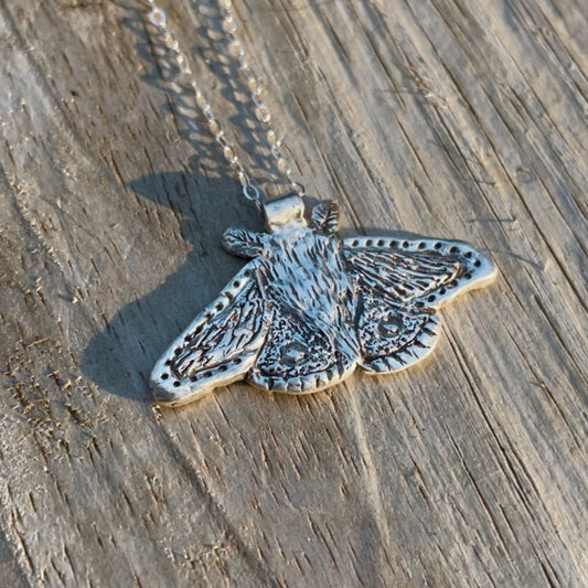 Metal Moth Necklace
