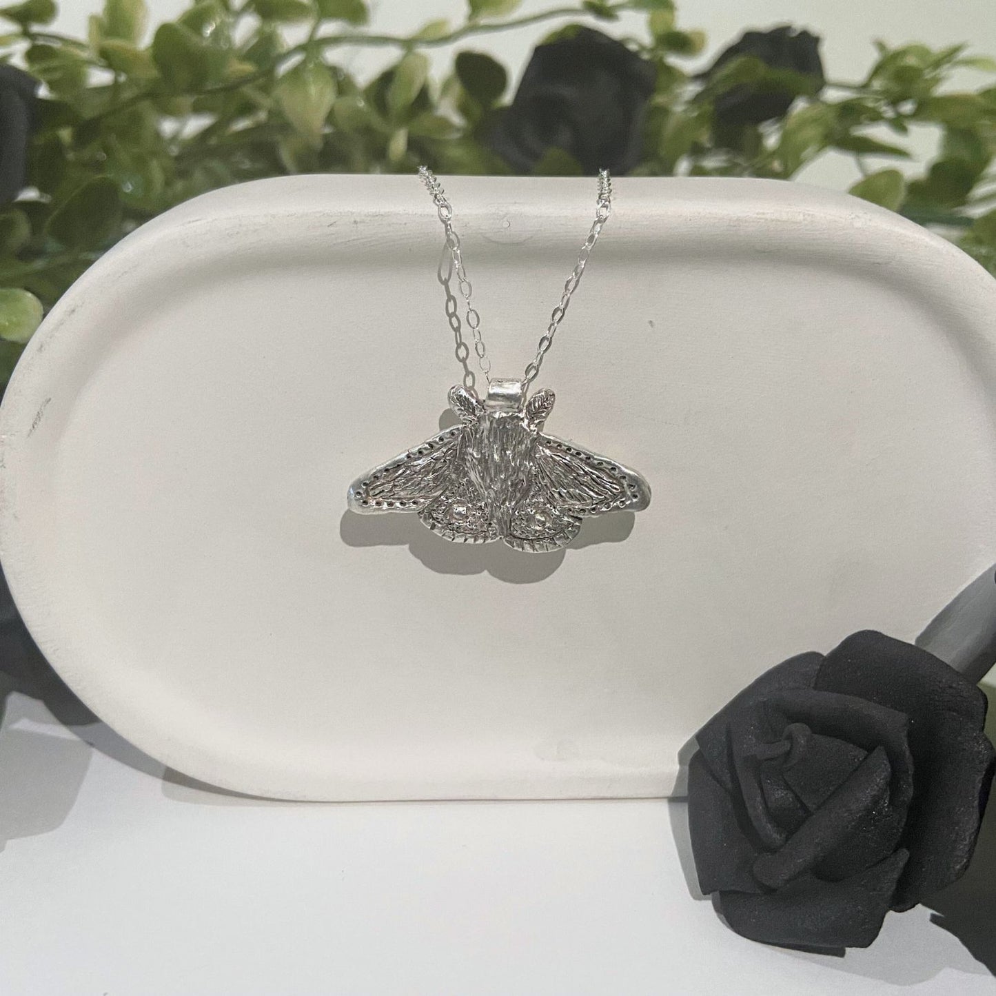 Metal Moth Necklace