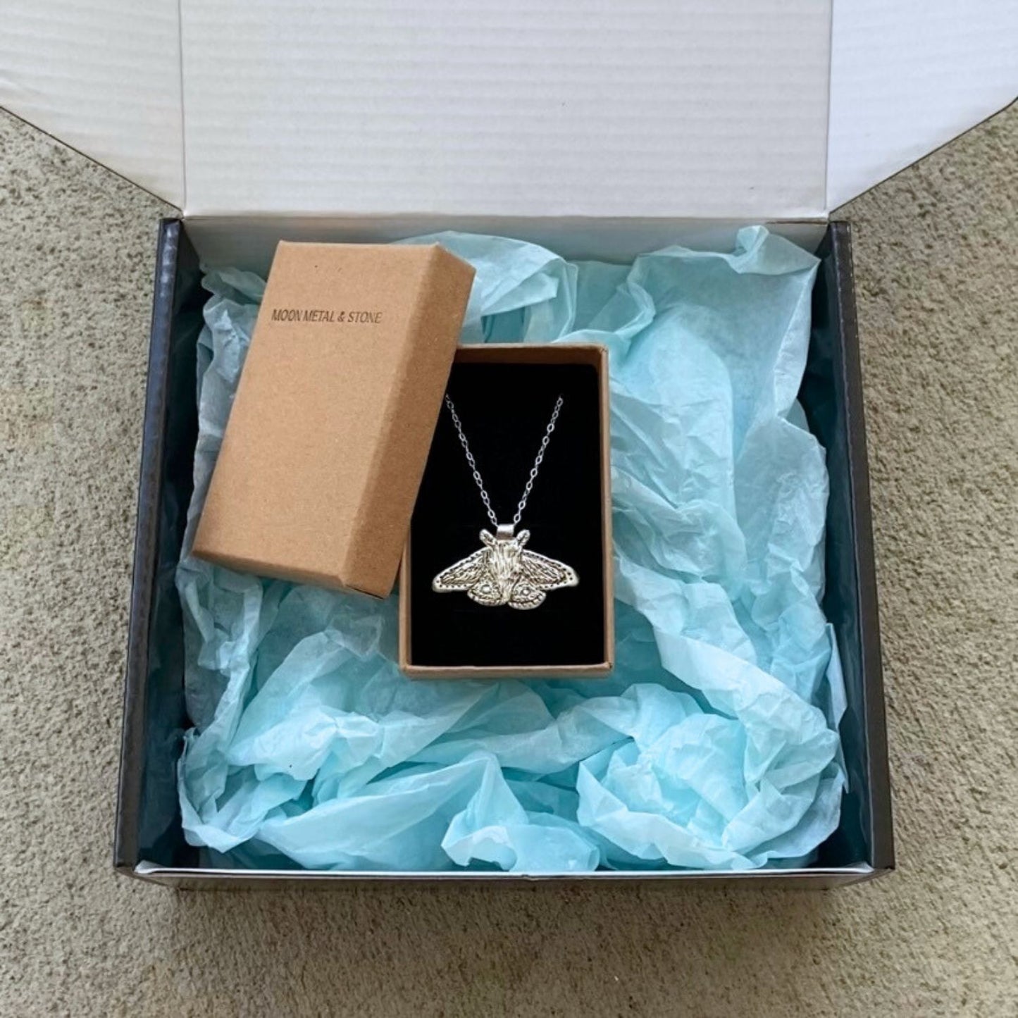 Metal Moth Necklace